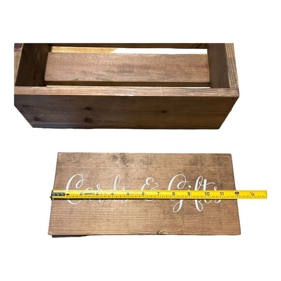 Rustic Brown Wooden Wedding Card & Gift Box Country Decor Display Crate Present - Picture 8 of 10